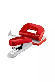 Novus Zestaw zszywacz e15+dziurkacz e210czerwony blister