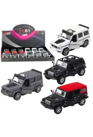 Suv terenowy metalowy nap�d pull-back MIX LeanToys