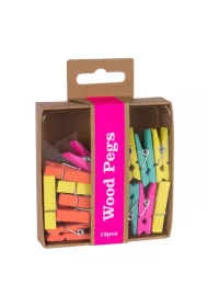 Apli Spinacze drewniane Fluor Collection 15 szt.