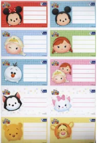Verte Naklejki szkolne na zeszyty Tsum Tsum 10 szt.