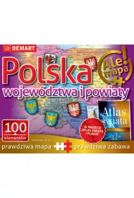 Puzzle 100 el. Polska wojew�dztwa i powiaty + atlas Demart
