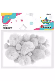 Titanum Pompony akrylowe bia�y 45 szt.