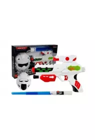 Pistolet laserowy z mask� i mieczem �wietlnym LeanToys