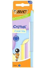 D�ugopis Cristal Pastel 1mm niebieski 3 szt BIC
