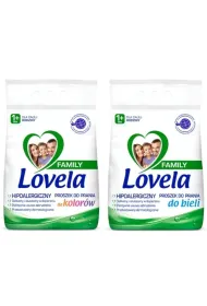 Lovela Family Hipoalergiczny proszek do prania do bieli + Hipoalergiczny proszek do prania do kolor�w Zestaw 2 x 2.1 kg