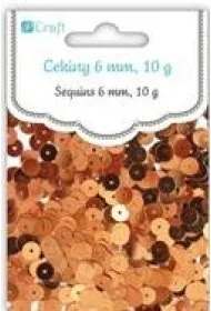 dpCraft Cekiny okr�g�e p�askie 6 mm, 10 g - miedziane (DPCE-043) * *