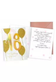 Kukartka Karnet Urodziny 18 Z�ote balony
