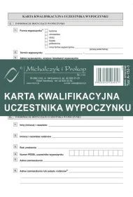 Michalczyk i Prokop Karta kwalifikacyjna uczestnika wypoczynku A-152-3