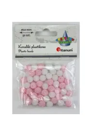Titanum Koraliki plastikowe blado r�owe 10mm 50 szt.