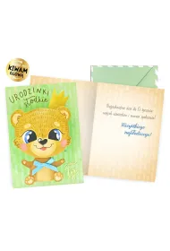 Kukartka Karnet Urodziny, mi� DK-1030 (g�owa zwierz�tka na spr�ynie)