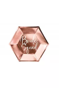 PartyDeco Talerzyki Bride Squad r�owe z�oto 23cm