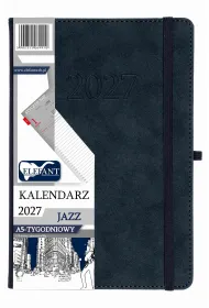 Kalendarz 2027 Jazz A5 tygodniowy granatowy