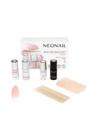 NeoNail _SET Baby Boomer Nude baza do paznokci  + lakier hybrydowy Biay  + top hybrydowy  + patyczki drewniane 10szt + gbeczki do ombre 8szt. 6 szt.