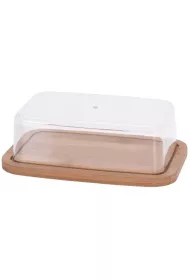 Excellent Houseware Maselnica bambusowa z pokryw