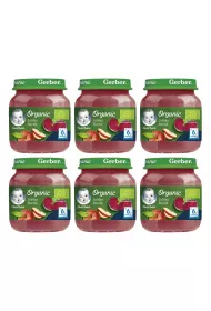 Gerber Organic Deserek jabko burak dla niemowlt po 6 miesicu Zgrzewka 6 x 125 g Bio