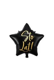 PartyDeco Balon foliowy Sto Lat! czarny 40cm