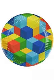 Arpex Talerze papierowe Klocki 18cm 8 szt.
