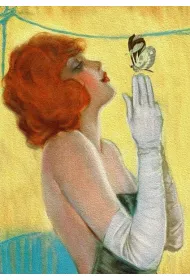 Madame Treacle Karnet B6 z kopert� Kobieta i motyl