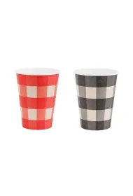 PartyDeco Kubeczki w krat�, mix, 400ml