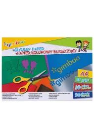 Zeszyt papier�w kolorowych b�yszcz�cych A4 Gimboo 10 szt.