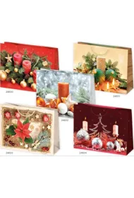 Pol-Mak Torba �wi�teczna Bo�e Narodzenie Stroiki i miko�aje 290 x 400 x 120 mm 10 szt.