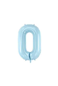PartyDeco Balon foliowy Cyfra 0 86cm jasny niebieski