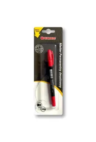 Marker permanentny dwustronny czerwony PENMATE