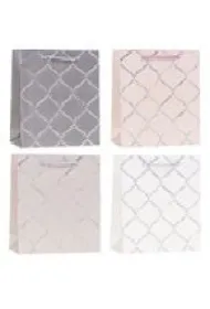 Torebka ozdobna 26x32x10cm hot-stamp mix ROZETTE