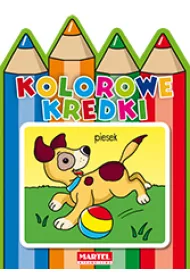 Piesek kolorowe kredki