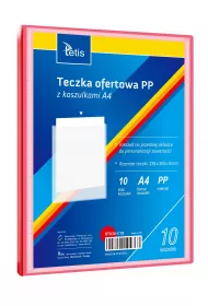 Tetis Teczka ofertowa PP 10 koszulek. A4 czerwona