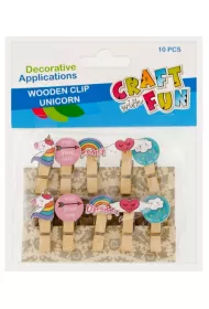 Craft with Fun Ozdoba dekoracyjna. Drewniane spinacze. Jednoro�ce 10 szt.