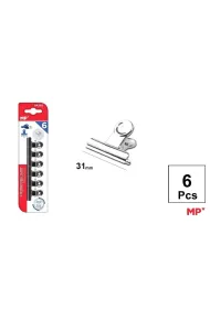 Mp Main Paper Klipsy biurowe metalowe srebrne 31mm 6 szt.