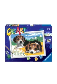 Malowanie po numerach CreArt - Szczeniaczki Jack Russel Ravensburger