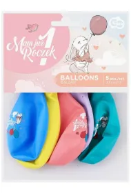 Godan Balony Premium Hel Mam Ju� 1 Roczek (kr�liczek) 13" 5 szt.