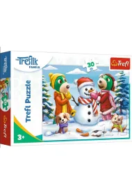 Puzzle 30 el. Zimowe zabawy Treflik�w
