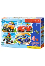 Puzzle maxi 4w1 - Pojazdy (8+12+15+20 el.) Castorland