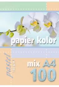 Kreska, Papier kolorowy pastelowy A4, 100 kartek, 160 g/m2, wielokolorowy
