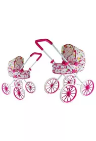 W�zek dla lalek g��boki retro w kwiatki LeanToys