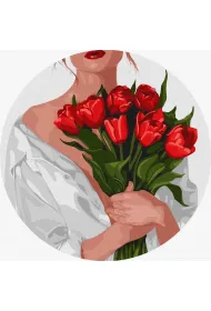 Ideyka Malowanie po numerach okr�g�e - Tulipany 26cm