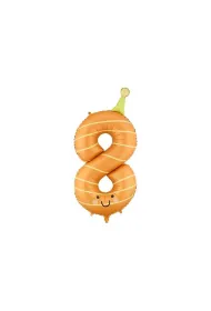 PartyDeco Balon foliowy Cyfra 8, 86cm pomara�czowy