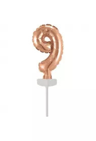 Amscan Balon foliowy mini cyfra 9 r�owe z�oto 7x12cm