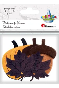 Titanum Dekoracje filcowe dynie 3D 50x51mm 6 szt.