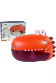 Dinozaur do kpieli produkujcy baki czerwony Leantoys