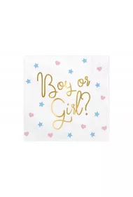 PartyDeco Serwetki Boy or Girl? 33x33 cm