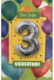 Pan Dragon Karnet Urodzinki z balonem 3 30 cm