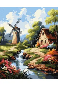 Ideyka Malowanie po numerach - Dom przy m�ynie 40x50cm