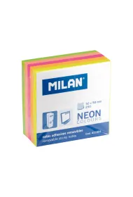 Milan Karteczki samoprzylepne Neon Mix kostka 50 x 50 mm 250 szt.