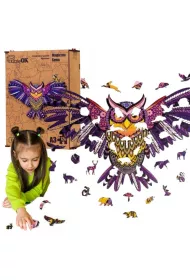Puzzle drewniane eko 120 el. Magiczna sowa A3 Maksik