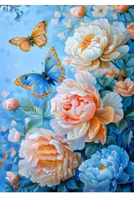 Mozaika diamentowa 5D - R�e z motylami 40x30cm