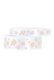 Pogotowie Florystyczno �lubne Wst��ka satynowa w gwiazdki 12 mm/22mb